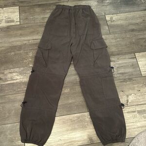 small grey cargo pants barley worn
